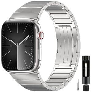 BEAEN Metal Bands for Apple Watch Band 44mm 45mm 46mm 49mm iWatch bands for Men Women , Stainless Steel Strap Wristband for Apple Watch Series 11 10 9 8 7 6 5 4 3 SE 3/ 2nd Ultra/ 3/ 2 49mm (Sliver, 44mm 45mm 46mm 49mm 42mm(series 3 2 1))