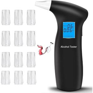 Breathalyzer with 12 Replaceable Mouthpieces Portable Breath Tester Home & Party U