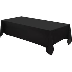 Rectangle Tablecloths 60x84 Inch 1 Pack Black Tablecloth Washable Decorative Linen Polyester Table Cloths for Dining Table Banquets Buffet Parties and Wedding