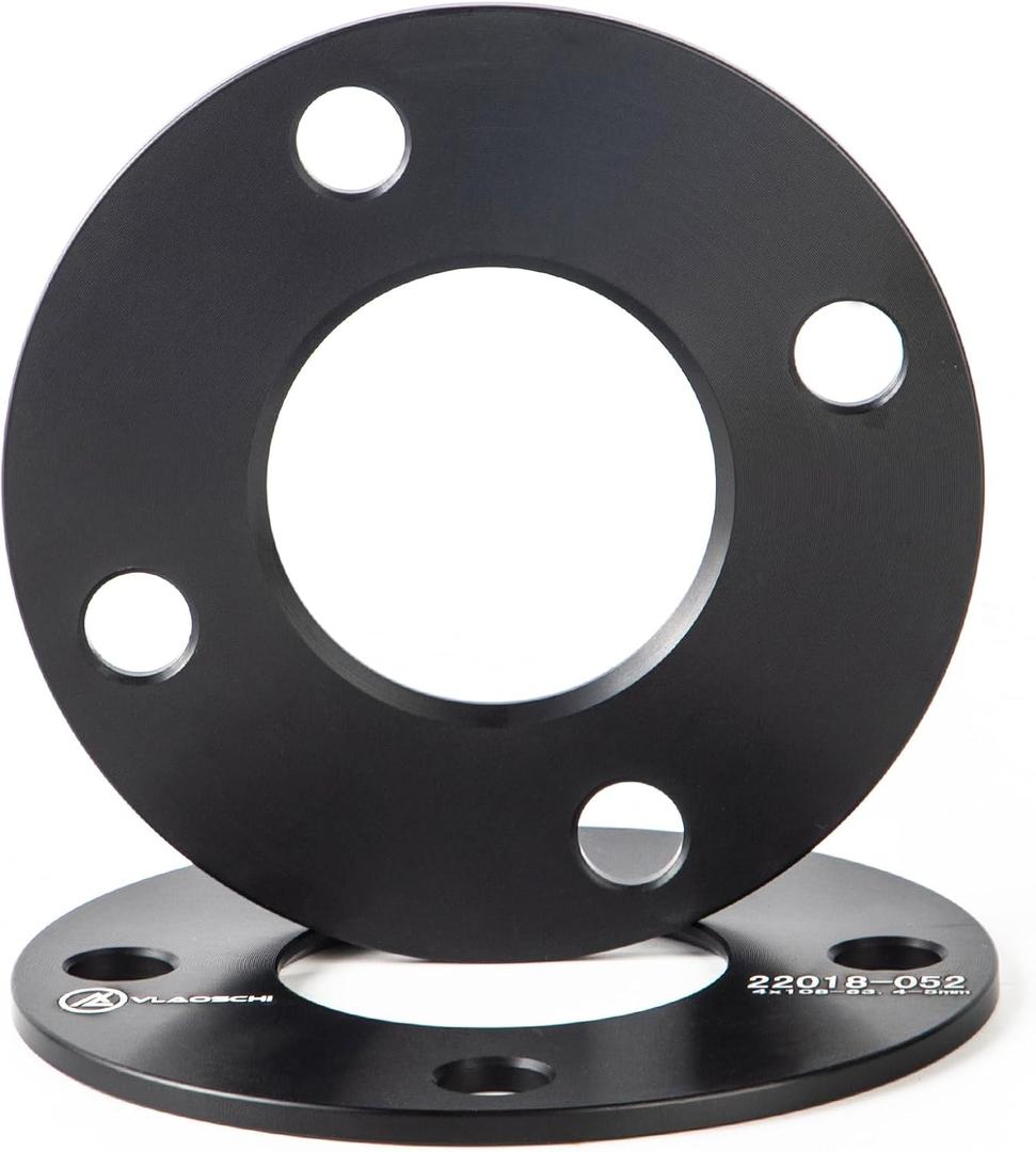 VLAOSCHI Black Forged 4x108 Hubcentric Wheel Spacers 5mm with 63.4mm Center Bore (NO Lip) Compatible with Ford-Mercury 4 Lug - Pack of 2