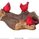 Evergreen Garden 5" H Solar Cardinal Family On Wooden Log, Garden Statues Bird with Solar Outdoor Light for Garden Decor, Cardinals Figurine Decorations for Home Decoration, Housewarming Gifts