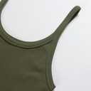 Artfish Women's Sleeveless Tank Top Form Fitting Scoop Neck Ribbed Knit Basic Cami Shirts (Green, S)