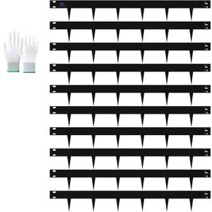 33ft. Metal Edging for Landscaping, 10 Pack 5 Inch Galvanized Steel Landscape Edging for Yard Pathway & Flower Beds, Metal Garden Edging with a Pair of Gloves (Black, 40" L x 5" H Each)