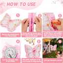 Butterfly Party Decorations Set with Bat and Blindfold, 14 x 12 in Pink Butterfly Birthday Piata with Bow and Wildflower Print, Girls Birthday Party Decorations