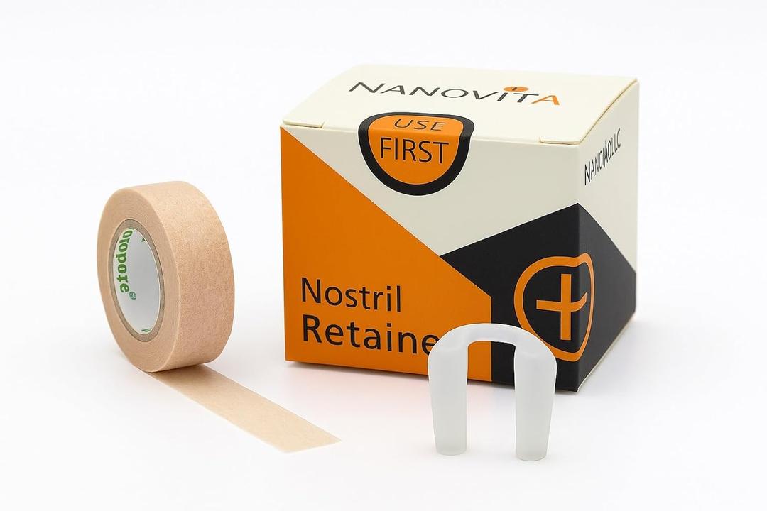 Nostril Retainer Rhinoplasty + Micropore Surgical Tape | Nostril Shaping After Nose Surgery | Nose Shaper Device Made of 100% Medical Silicone (- 7 -)