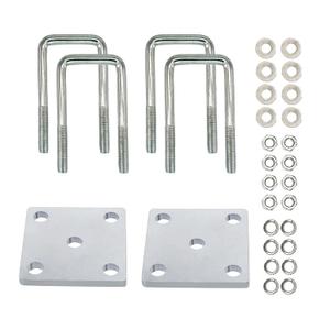 2PCs Square U-Bolt Kit for Boat Trailer Axle Leaf Springs, Trailer Leaf Spring U Bolts, for 2x2 Axle, 4-3/4" Long, 2 Pack
