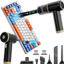 LAZYROSY Handheld Car Vacuum Portable Cordless, 20000PA High Power 4 in 1 Vacuum Cleaner & Air Duster & Air Blower with 4000mAh Brushless Motor and Multi-Nozzles for Car, Home, Office, Camping, Pet