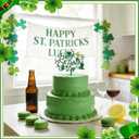 2 x Happy St Patrick's Day Acrylic Cake Topper Lucky Day Clover Shamrock Beers Horseshoe Cake Decorations for Irish Theme Party