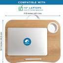 LAPGEAR Cup Holder Lap Desk with Device Ledge - White Oak Woodgrain - Fits up to 14 Inch Laptops - Style No. 46329
