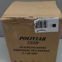 POLIVIAR Tea Kettle, 2.7 Quart Natural Stone Finish with Wood Pattern Handle Loud Whistle Food Grade Stainless Steel Teapot, Anti-Hot Handle and Anti-Rust, Suitable for All Heat Sources (JX2018-GR20) (Gray)