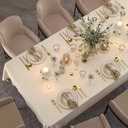 ZIWUROAD Table Cloth for Rectangle Tables, Waterproof Washable Double-Sided Tablecloth, Soft Thick Classic Table Cover for Dining, Wedding, Party Decorations - 60 x 120 Inch, Cream