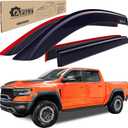 Outside-Mount Rain Guards Window Visors for 2019-2026 Dodge RAM 1500 Crew Cab (New Body Style) Full-Size Wind Vent Deflectors Truck Accessories Dark Smoke 4-Piece Set with Thicker