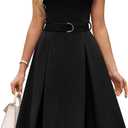GRACE KARIN Women's Wear to Work Dresses 2026 Business Office Fit and Flare Midi Dress Church Outfits with Pockets Black L