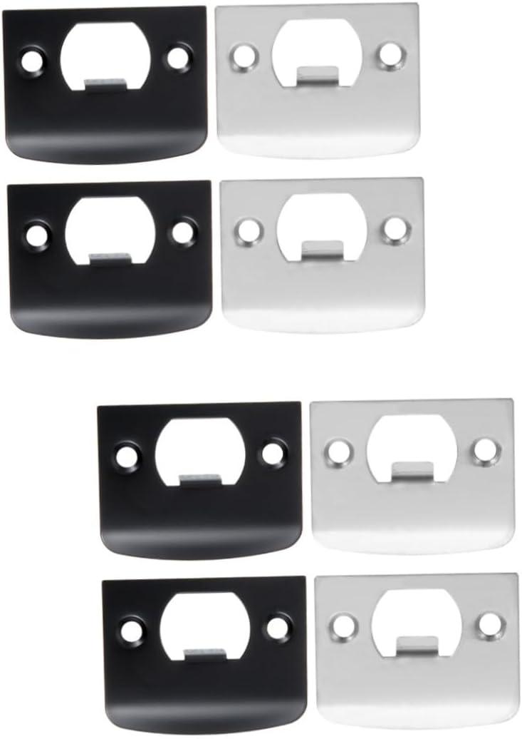 Lurrose 8pcs Stainless Steel Door Reinforcement Plates Deadbolt Strike Plates for Enhanced Security Smooth Door Latch Heavy Duty Installation for Home and Commercial Use