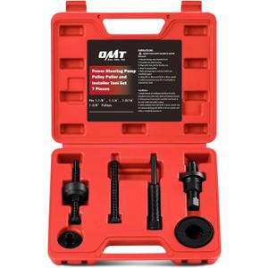 Orion Motor Tech Power Steering Pump Pulley Puller Installer Tool Set, Pump Pulley Remover Installer Tools Compatible with Ford, GM, and Chrysler (Red)