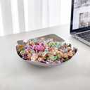 Premium Candy Bowl, Stanless Steel Decorative Bowl,Candy Dish for Office Desk, Key Bowl For Entryway Table, Silver Tray-Hand Mirror Polished -7.8 Inches