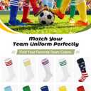 Zando Kids Soccer and Baseball Knee High Socks - Girls Cotton Long Seamless Socks for 3-12 Years (Red)