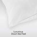 Calvin Klein Almost Down Bed Pillow, 100% Cotton Woven Stripe Cover, Firm Support Standard/Queen Bed Pillow, 20 in x 28 in, White
