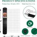 FOREHOGAR Black PVC Coated Welded Wire Fence 56 Inch x 50 Foot, 2 Inch x 4 Inch 14GA, Garden Border Fencing Roll Vinyl Coating Metal Wire Mesh Hardware Cloth for Yard Vegetable Plant Protection