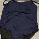 Ribbed One Piece Swimsuits for Women Button up Swimwear Tummy Control Retro Bathing Suits.XL