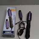 Conair 2-in-1 Hot Air Curling Combo, Includes 1.5-inch Curl Brush and 1-inch Aluminum Bristle Brush (Black / Purple)