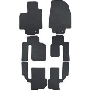 Custom-fit for 2008-2015 Mazda CX-9/ CX9 Floor Mats 3-Row All-Weather Rubber Floor Liners Heavy Duty Set (Black)