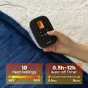 WOOMER Electric Blanket Full Size,Durable Flannel and Soft Sherpa,Dual Control,7784 Heated Throw Blanket, 10 Heat Levels&0.5-12h auto-Off,Energy Efficient,ETL Certified
