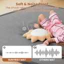 SUNYRISY Baby Play Mat for Floor, 1.4in Thick Memory Foam Padded Play Mats for Baby, Soft Velvet Infants Toddler Kids Play Mat Non-Slip Bottom, Crawling Baby Rugs for Nursery 60x70in