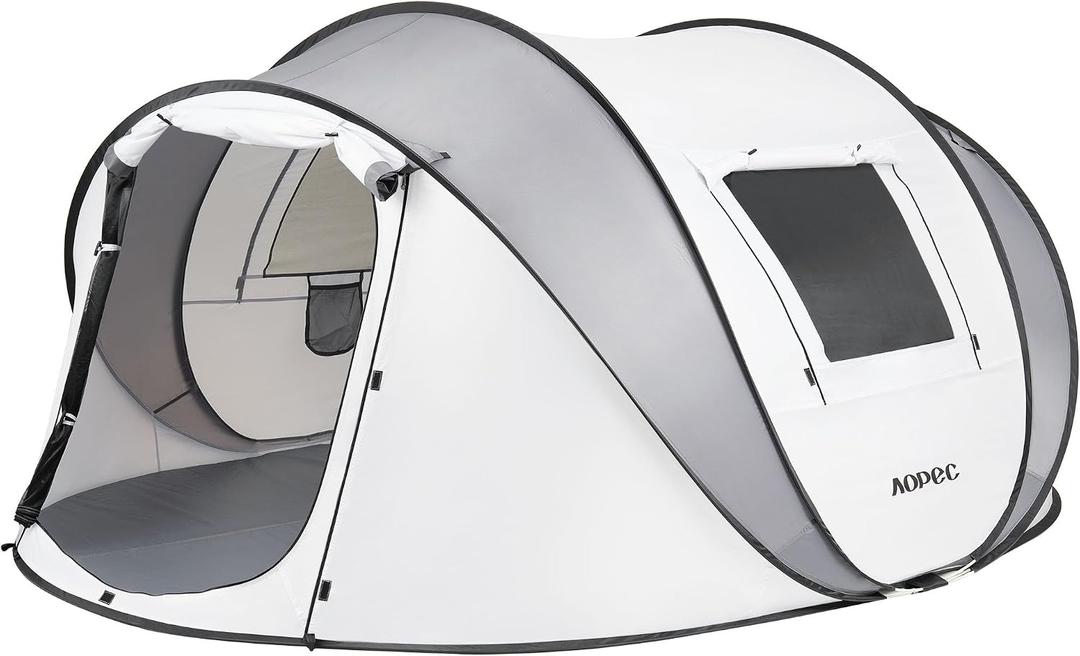 Pop Up Camping Tent, 2/4/6 Person Instant Tent Waterproof PU4500mm, Spacious Ventilated Camping Tent with Front Porch, Quick Setup Lightweight Portable for Outdoor Camping Hiking Beach