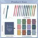 36 Pcs Christian Bulk Gifts for Women: 12 Bible Verse Spiral Notebooks with 12 Scripture Pens & 12 Magnetic Bookmarks, Boho Prayer Journal Father's Day Gifts for Church Members, Bible Study Groups