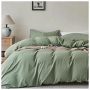 JELLYMONI Washed Cotton Duvet Cover Set Queen Size,Sage Green - Super Soft & Breathable Bedding Comforter Cover with Zipper, for Modern Home, Guest Room, and Everyday Use,1 Duvet Cover & 2 Pillowcases
