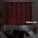indistar Star Cutout Kids Window Blackout Curtains for Girl Bedroom Window Room Darkening Curtains & Drapes Baby Nursery Curtains (2 Panel,52Wx84L inch, Pink)