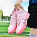 NISOCY Soccer Shoes for Mens Womens Professional Cleats High-Top Athletic Turf Football Shoe Outdoor/Indoor Professional Futsal Football Training Sneaker Size 41