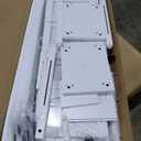 DWVO Farmhouse TV Stand for 65 inch TVs, LED Entertainment Center with Storage, TV Console with Power Outlets, Wooden Bar Coffee TV Table with Shelves for Living Room (Rustic White)