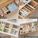 Lifewit 16 Pack Drawer Dividers 4" High, 11-17" Adjustable Drawer Organizers for Clothes, Expandable Dresser Separators in Bedroom/Bathroom/Kitchen/Fridge/Office Organization and Storage, Beige