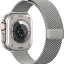 EPULY Compatible with Apple Watch Band 44mm 45mm 46mm(Series 10) 49mm,Stainless Steel Mesh Loop Magnetic Clasp for iWatch Ultra Series 9 8 SE 7 6 5 4 Women Men -49/46/45/44mm Titanium