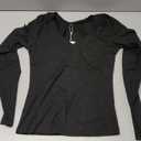 Trendy Queen Long Sleeve Shirts for Women 2026 Fall Fashion V Neck Basics Crop Tops Slim Fitted Y2K Tops Outfits Clothes (X-Small, Black)