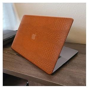 Compatible for Crocodile MacBook Air 13 inch Case 2025 2024-2022 M4 M3 M2 A3240 A3113 A2681, Crocodile Skin Alligator PU Leather Hard Shell Cover for MacBook Air 13.6 inch + Keyboard Cover, Brown