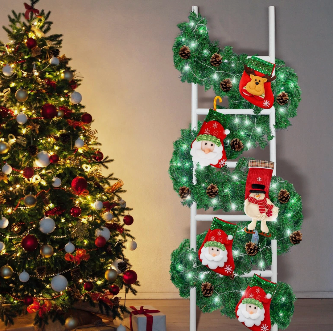 Tigeen 59 Inch 3 Pack Lighted Christmas Stocking Holder Stand for Wall
