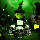 2 Pcs Pink and Green Witch Themed Crochet Doll, 5.9 Inch Positive Knitted Witch Gifts, Emotion Support Handmade Inspirational Crochet Dolls for Halloween, Pink and Green Party Decor