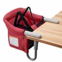 Red Hook On Chair, VEEYOO Clip On High Chair Folding Fast Table Chair with Storage Bag, Portable Baby Feeding Seat Attach to Table for Home and Travel