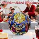 5 x Christian Gifts: Nativity Scene Ornament | Christmas Ornaments (Religious Christmas Decorations), Christian Holiday Decor, Holy Family Ornament, Religious Gifts, Baptism Gift & Xmas Gift