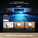 DREAME X60 Max Ultra Complete Robot Vacuum and Mop, Ultra-Thin Design, 35,000Pa Suction, Self Emptying&Refilling, Mop Self-Cleaning, 280+ Obstacle Avoidance, White
