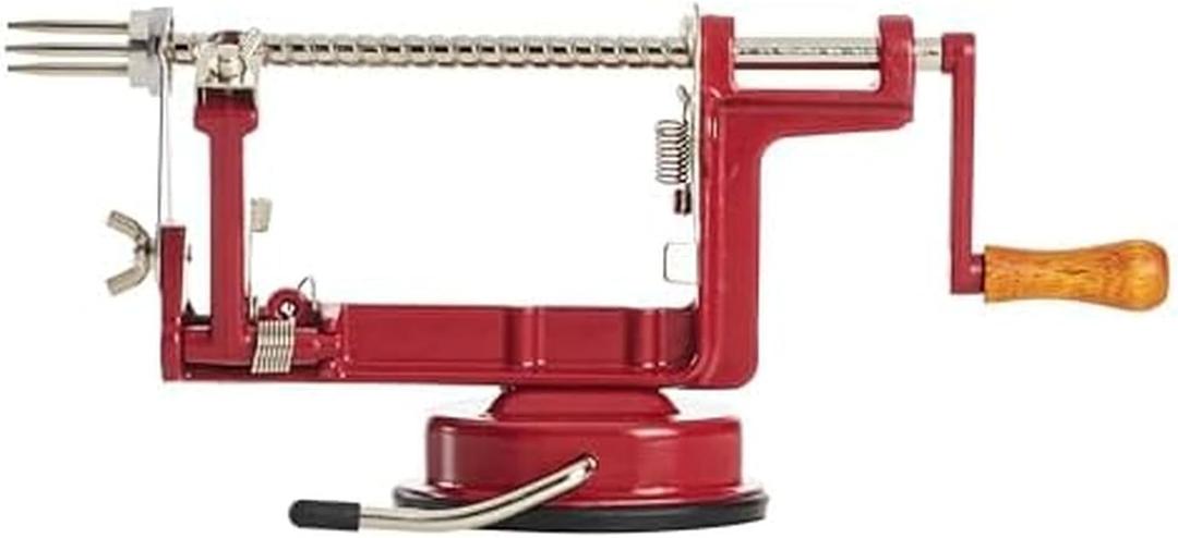 Back To Basics A505 Peel Away Apple Peeler (Casr Iron Suction Base), Red