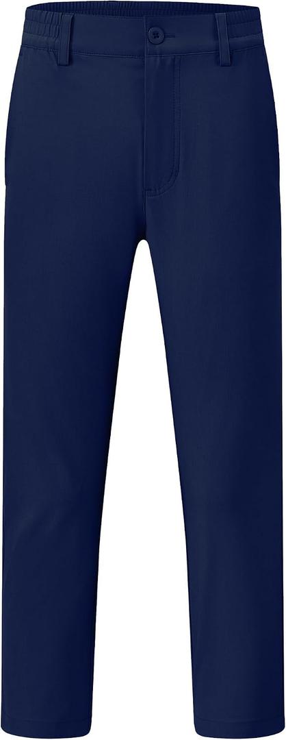 Boys Pants with Pockets Kids Golf Pants Quick Dry Straight Leg Dress Pants Casual Elastic Waist Suit Pants for Teen Navy Blue XL (XL)