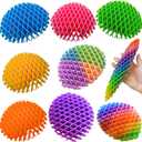 Fidget Worm Toy 8pcs - Multi-color Stress Relief Fidget Toys,Stress Relieving Toy,Resistance Fidget Toys,Anxiety Relief Toys for Kids & Adults,Elastic Mesh Toys (8 Colors Packing) (Small Size3.94in-8pc / 8colors)