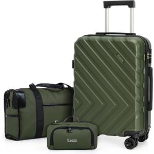 Carry on Luggage Sets,Suitcases with Detachable Wheels,Hardshell 22x14x9 Airline Approved,Durable Travel Luggage Sets with Combination Lock,Carry on Suitcase(20"/DB/TB)