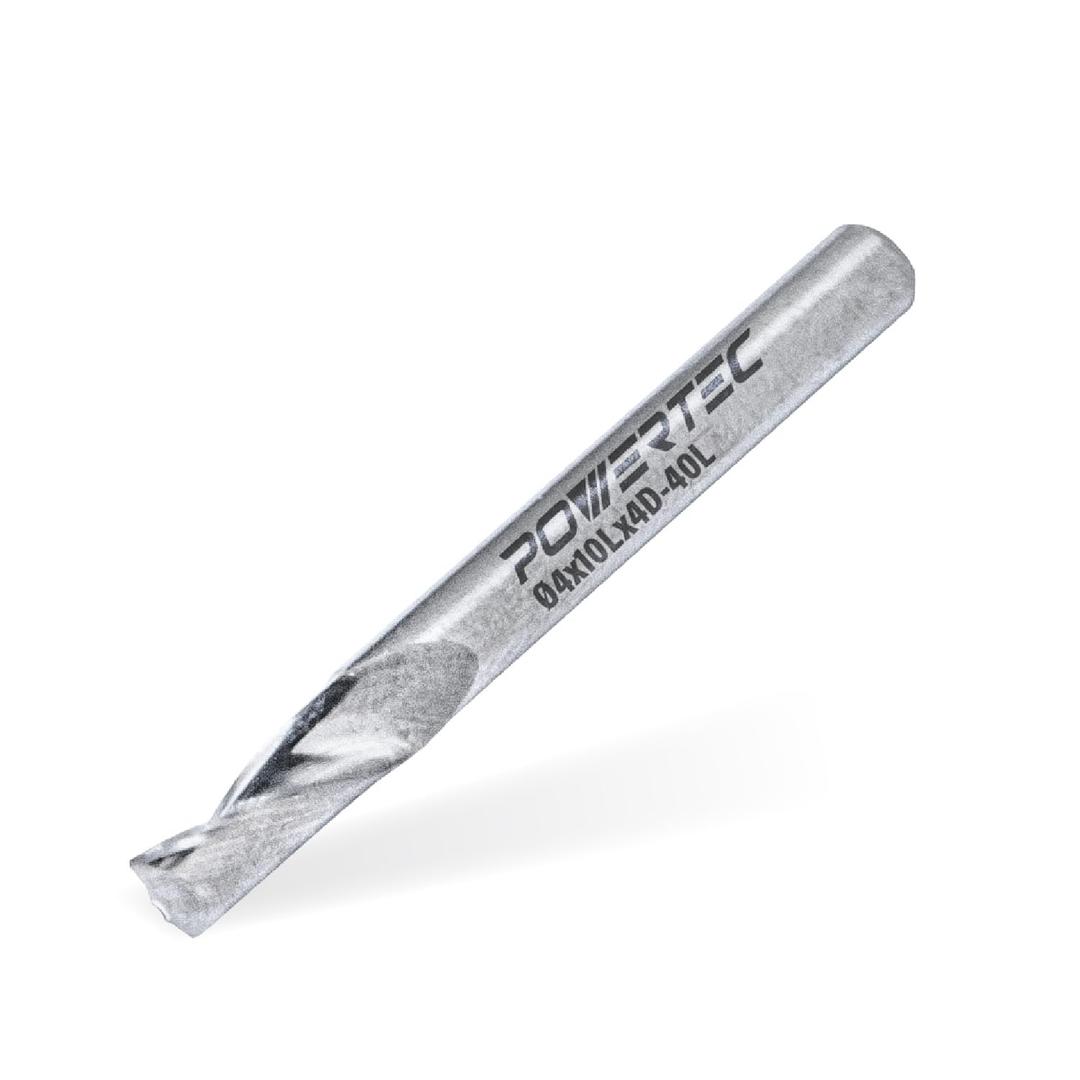 POWERTEC Single Flute Upcut Router Bit, 5/32" Shank, 5/32" Cutting Diameter, 25/64" Cutting Length, Woodworking CNC Router Bits, Metal Cutting Router Bits (73041)
