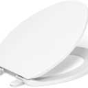 KOHLER 20110-0 Brevia, Slow Close Toilet Seat, Elongated Toilet Seat, Grip-Tight Bumpers Quick-Attach Hardware, White