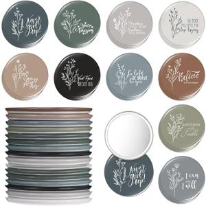 Kigley 30 Pcs Inspirational Compact Mirror Bulk for Women Appreciation Gifts 2. 76'' Mini Portable Pocket Mirror Bulk for Employee for Teachers Graduation